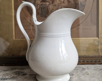 Creil et Montereau jug shabby vintage from France antique