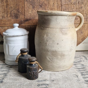 French earthenware water jug antique shabby vintage primitive decoration