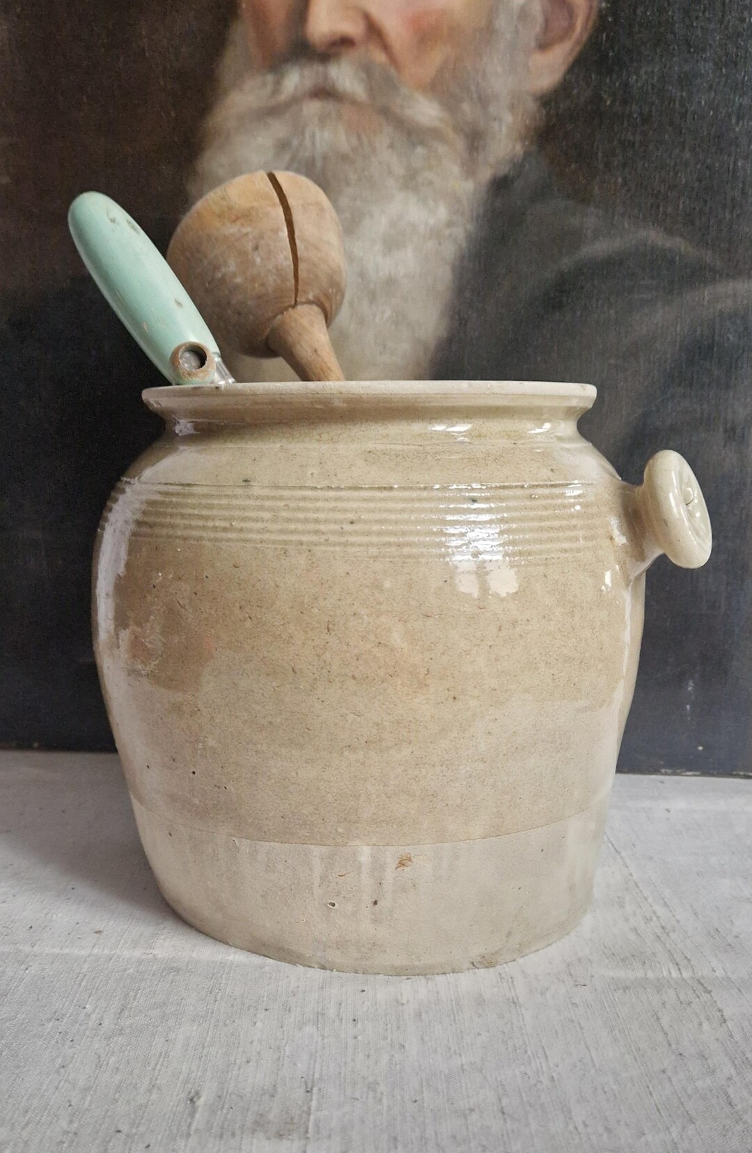Antique Confit Container Pot Fat Container Shabby Vintage French ...
