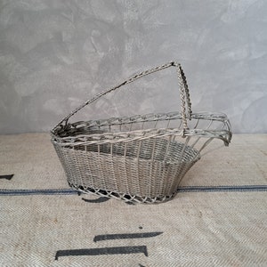 Antique wine holder made of metal, silver-plated? Shabby vintage France