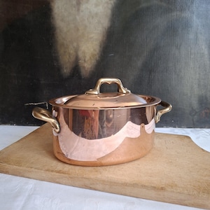 Old Marmite copper pot, shabby chic, French vintage, made in France