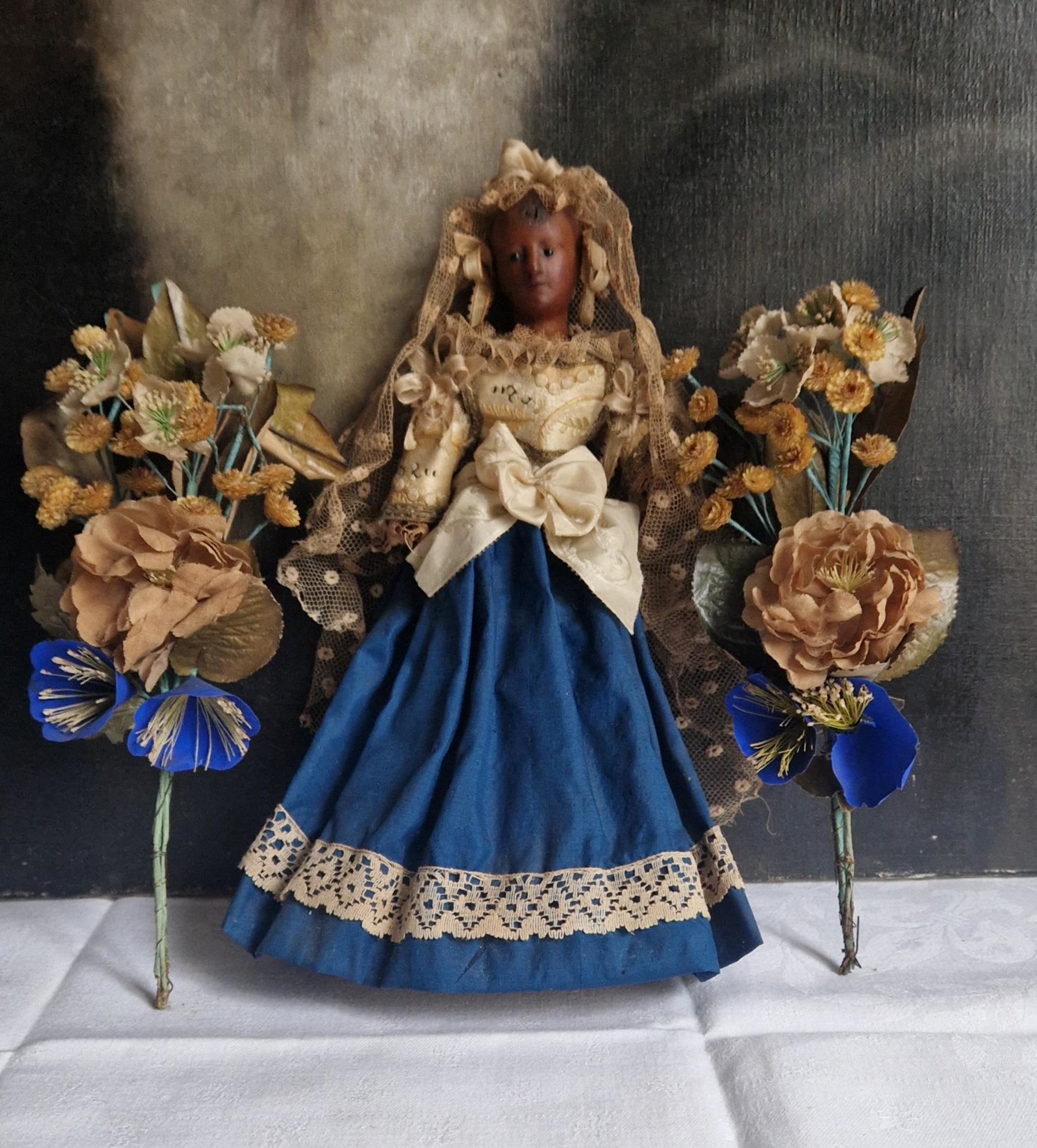 Poupée Ancienne Papier Mâché Et Cire – Collection Vintage