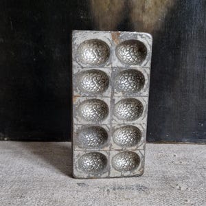 Antique chocolate mold eggs with patina vintage shabby chocolate from France Easter decoration