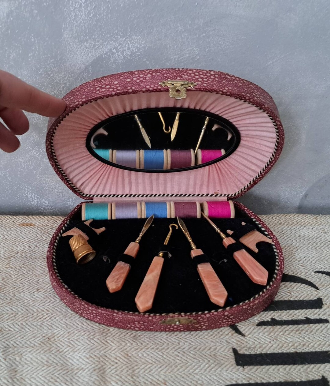 Antique Travel Sewing Set Sewing Set Shabby Vintage France Etsy