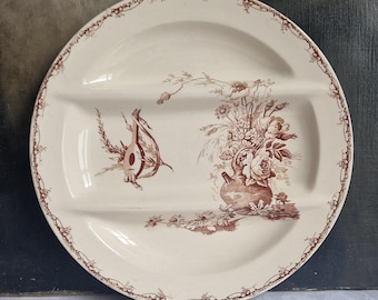 Antique asparagus plate Luneville Champêtre french vintage decor