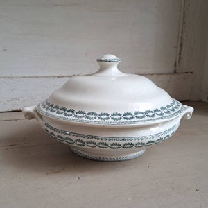 Antique tureen Soupiere Legumiere France Shabby vintage