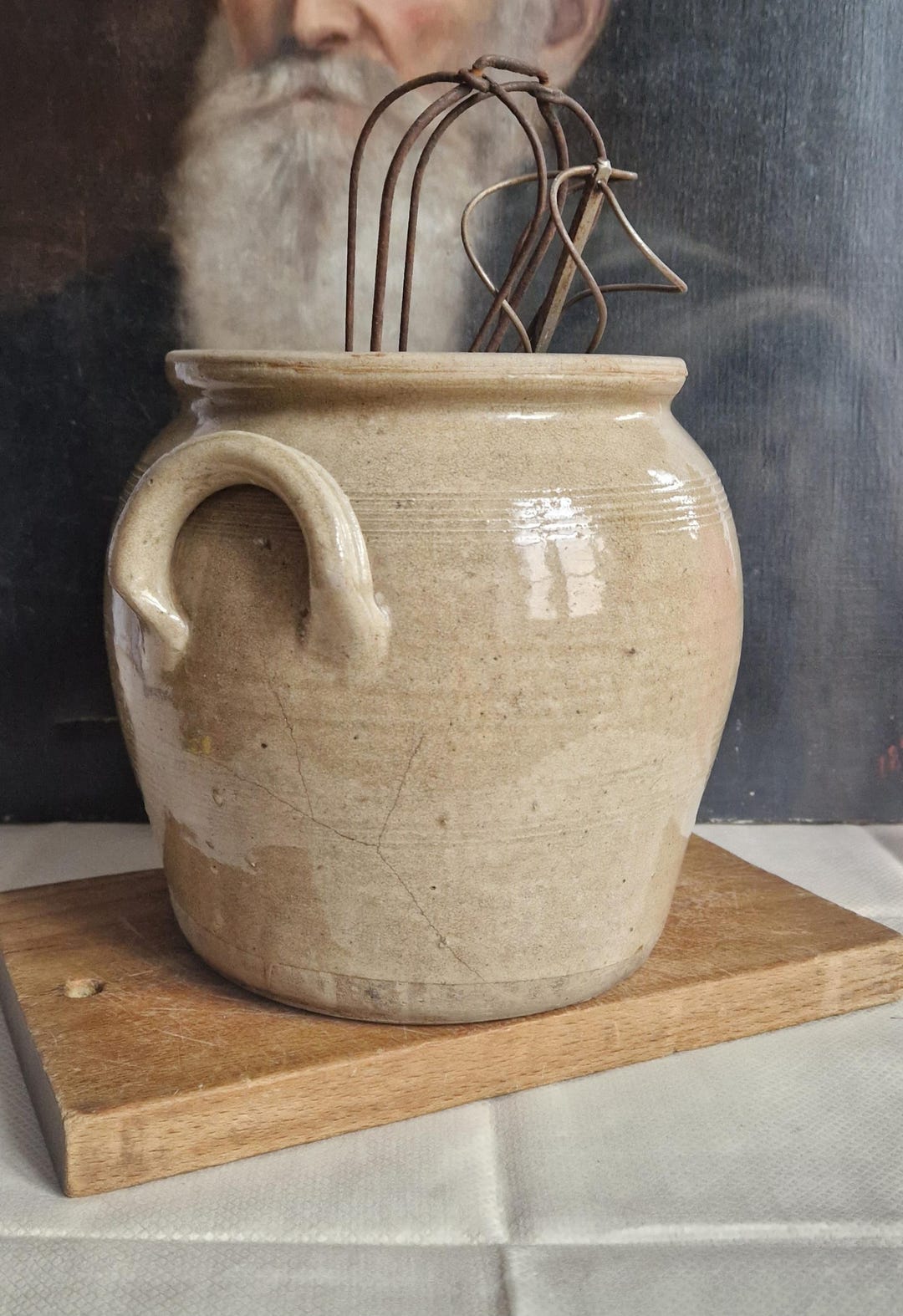 Antique Confit Container Pot Fat Container Shabby Vintage French ...