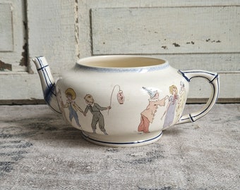 Sarreguemines Richard Enfants Kanne Teekanne Vase Shabby vintage aus Frankreich