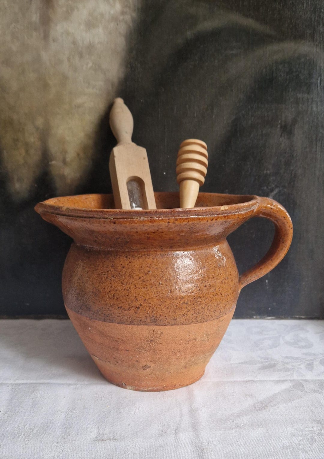 Antique Confit Milk Pot Container, Stoneware, French Vintage Decor - Etsy
