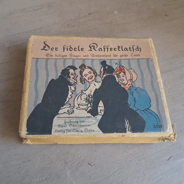 Der fidele Kaffeeklatsch Spiel Gesellschaftspiel um 1930 mit Anleitung Shabby vintage antik