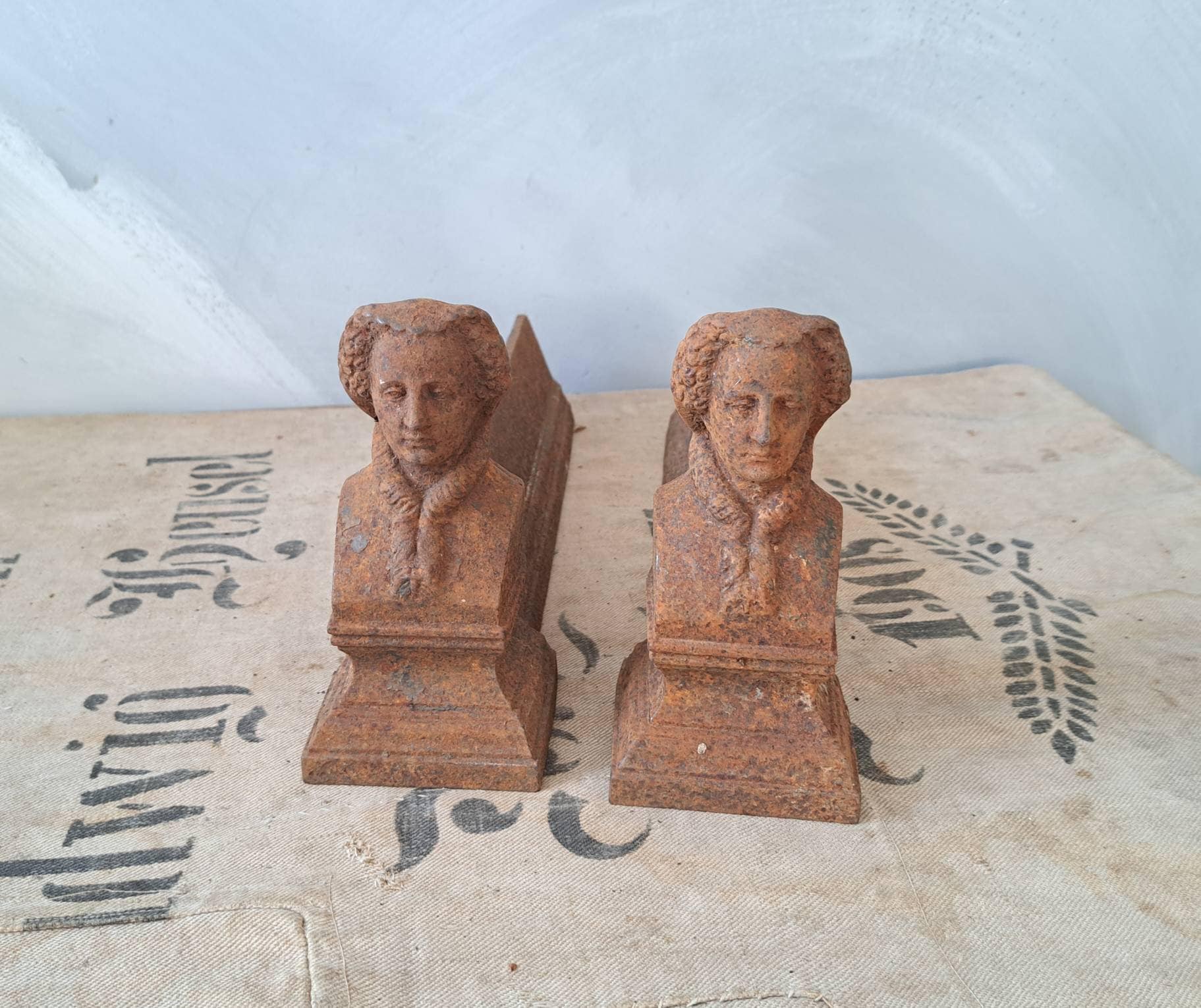 Tréteaux De Cheminée Anciens, Chevilles, Fer, Style Shabby Chic, Vintage, France