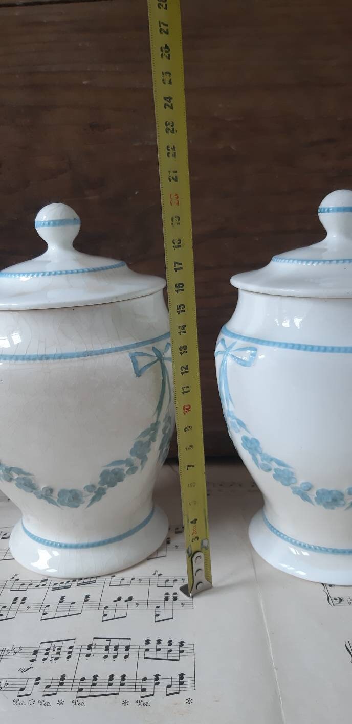 Antik Vorratsdosen Vorratsbehälter Roesler weiß blau patina | Etsy