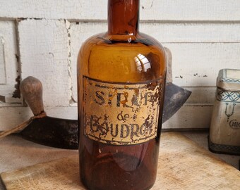 Pot d'apothicaire Sirop de Goudron de France Shabby vintage antique