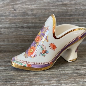 Masons Ironstone Hand Painted RARE AMETHYST Pattern SHOE