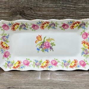Vintage Floral Sandwich / Cake Plate