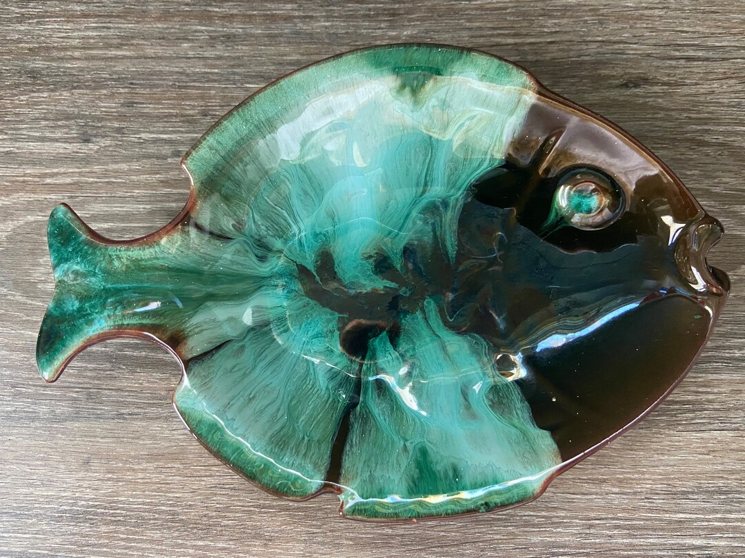Vintage Blue Mountain Pottery Fish Shape Bowl Dish Etsy UK