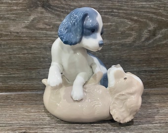 Rare Vintage Nao Lladro Puppies Playing Ornament
