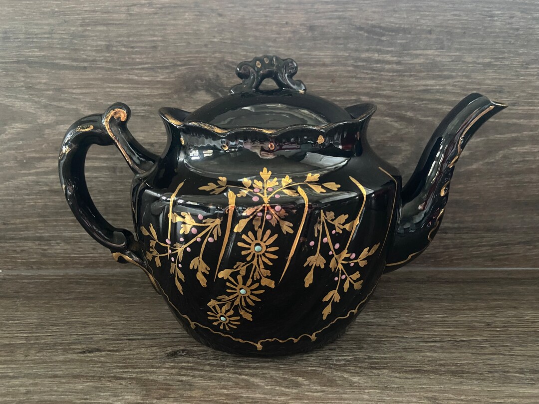 Antique Victorian Jackfield Teapot Etsy