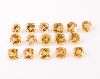 Lot of 10  Pieces AAA Quality Citrine 8x8 Cushion cut  MM Loose Gemstone Calibrated
