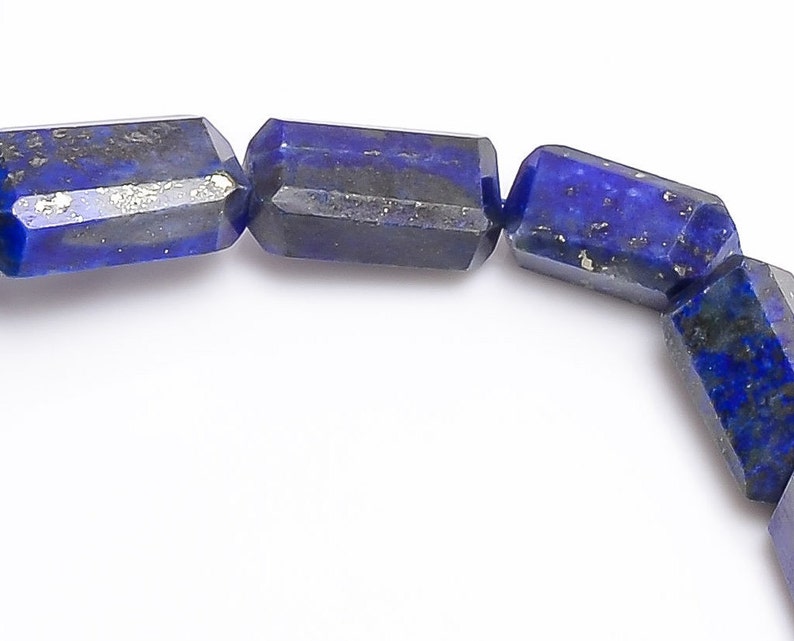 100/% Natural Lapis Lazuli Gemstone Tumbled Faceted Beads 8 Strand For Anklet Jewelry Making,