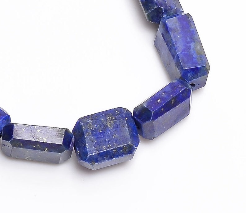 100/% Natural Lapis Lazuli Gemstone Tumbled Faceted Beads 8 Strand For Anklet Jewelry Making,