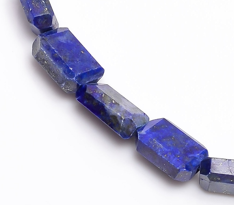 100/% Natural Lapis Lazuli Gemstone Tumbled Faceted Beads 8 Strand For Anklet Jewelry Making,