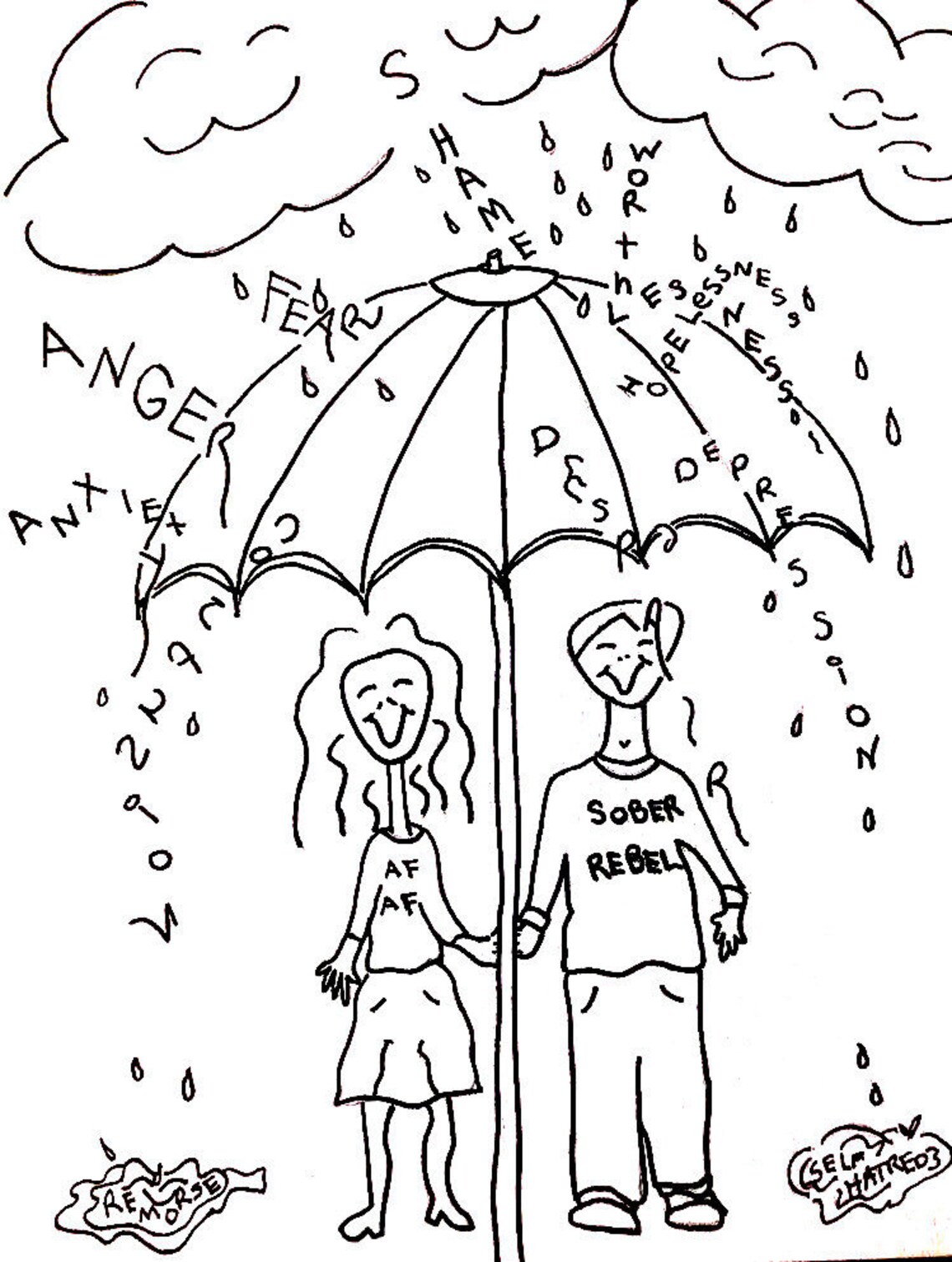 Sober Umbrella Coloring Page Instant Download Etsy