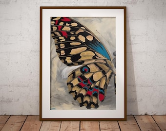 Motyl Lewe Skrzydło Western Art Print - Złoty Boho