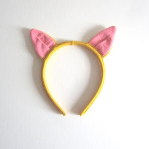 Dandelion Yellow Felt Cat Ears Headband: Costume Accessory