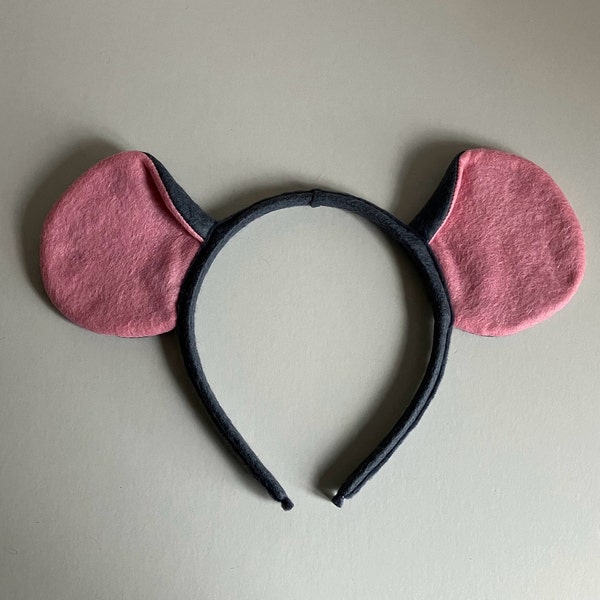 Mouse Ears Hairband with Extra Large Mouse Ears Made of Dark Grey Felt