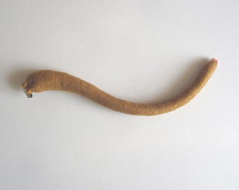 Clip on Mouse Tail Made of Cinnamon Colour Felt Suitable for Children and Adults
