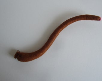Clip on Mouse Tail Made of Nutmeg Brown Felt