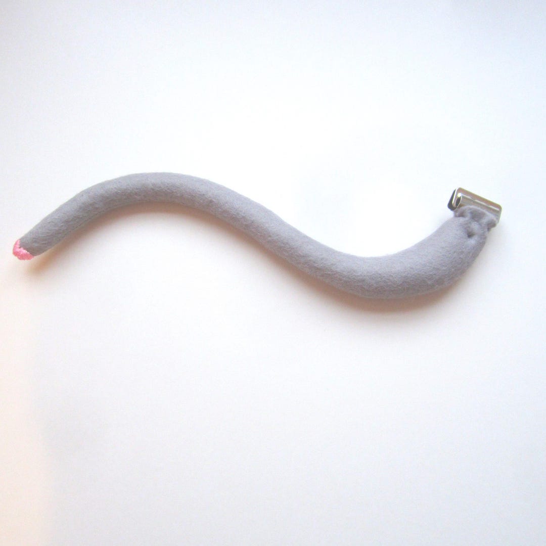 Clip on Mouse Tail Made of Light Grey Felt Suitable for Children and ...