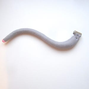 Clip on Mouse Tail Made of Light Grey Felt Suitable for Children and Adults