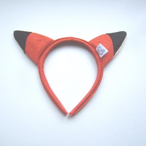 Handmade Fox Ear Headband: Rusty Brown Felt Costume Accessory