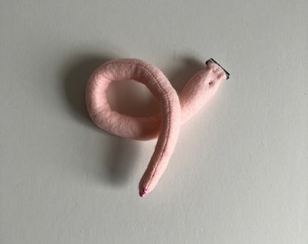 Clip on Piggie Tail Made of Pink Felt