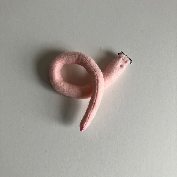 Clip on Piggie Tail Made of Pink Felt
