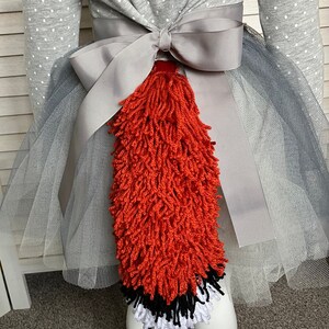 Clip-on Fox Tail Made of Fox Red, Black and Pure White Wool image 4