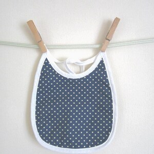 Handmade Baby Bib: Blue Polka Dot Cotton, Traditional Style