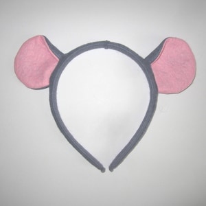 Mouse Ears Hairband Made of Dark Grey Felt Suitable for Children and Adults
