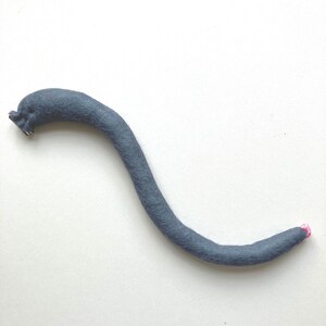 Clip on Mouse Tail Made of Dark Grey Felt Suitable for Children and Adults