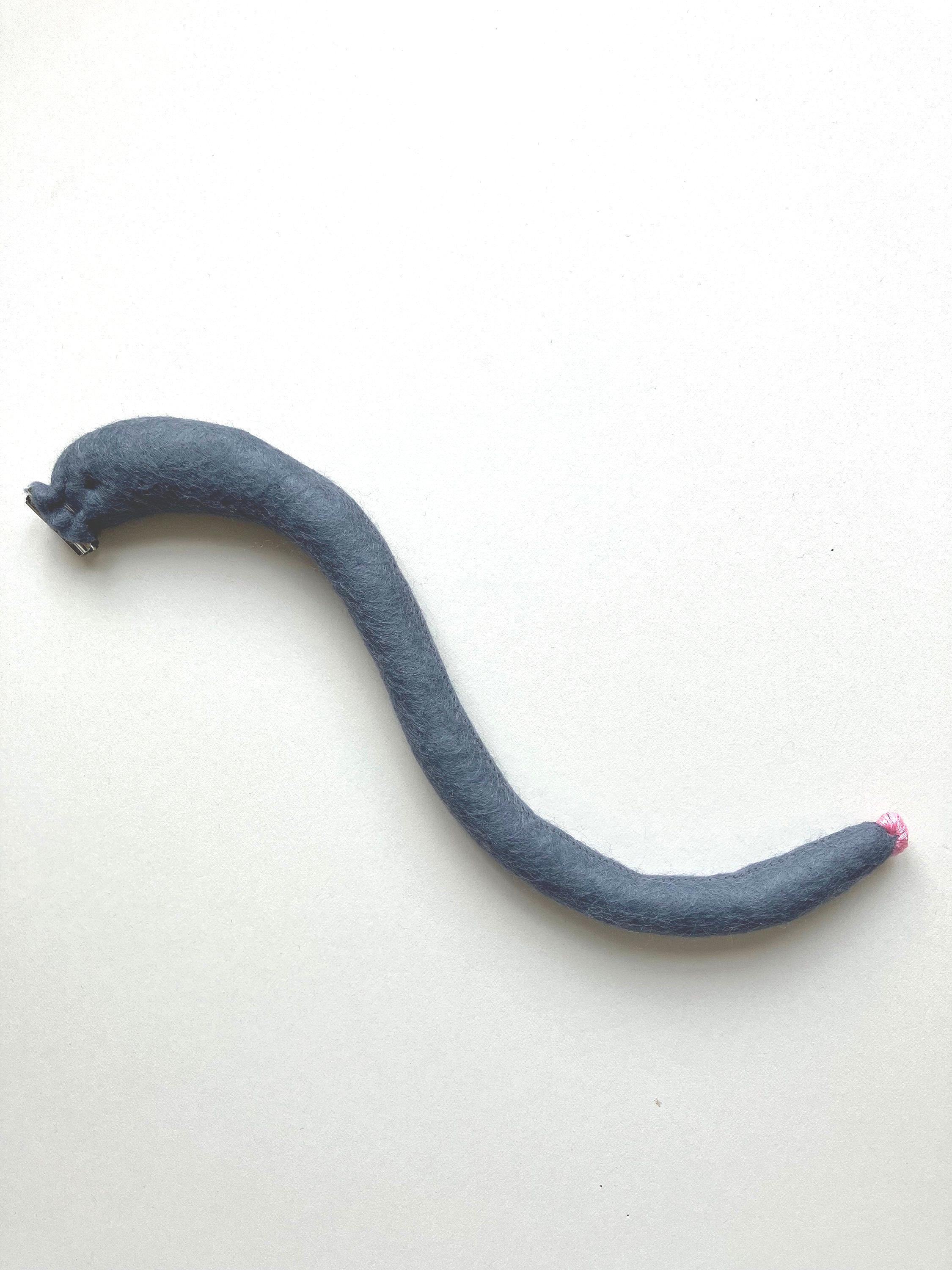 Clip on Mouse Tail Made of Dark Grey Felt Suitable for Children and ...