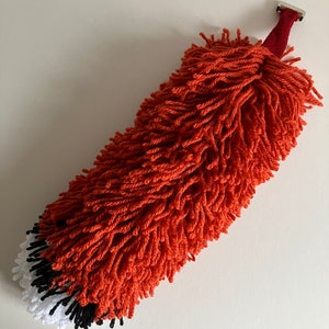 Clip-on Fox Tail Made of Fox Red, Black and Pure White Wool image 3