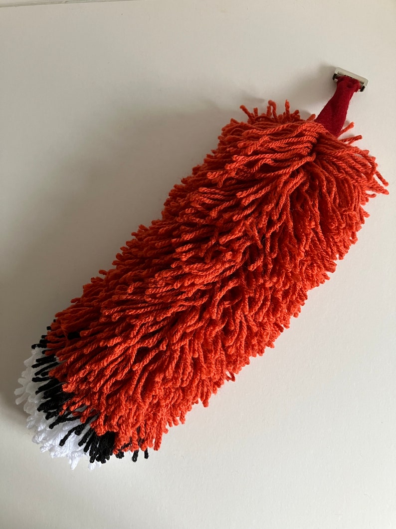 Clip-on Fox Tail Made of Fox Red, Black and Pure White Wool image 3