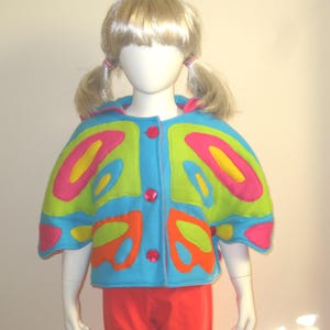 Handmade Fleece Butterfly Cape: Toddler Hooded Coat
