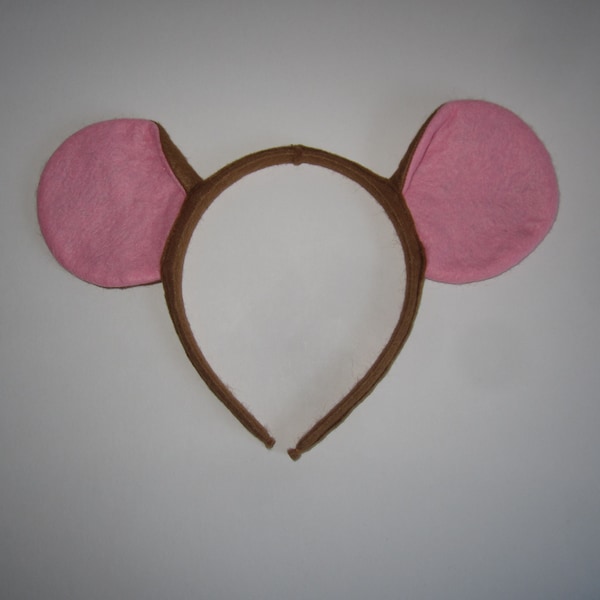 Mouse Ears Hairband with Extra Large Mouse Ears Made of Cinnamon Coloured Felt