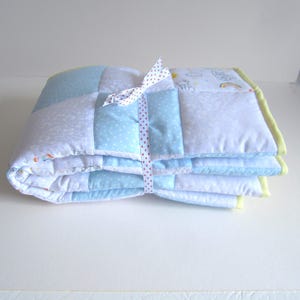 Handmade Pooh Bear Baby Quilt: Cotton Patchwork Pram Blanket