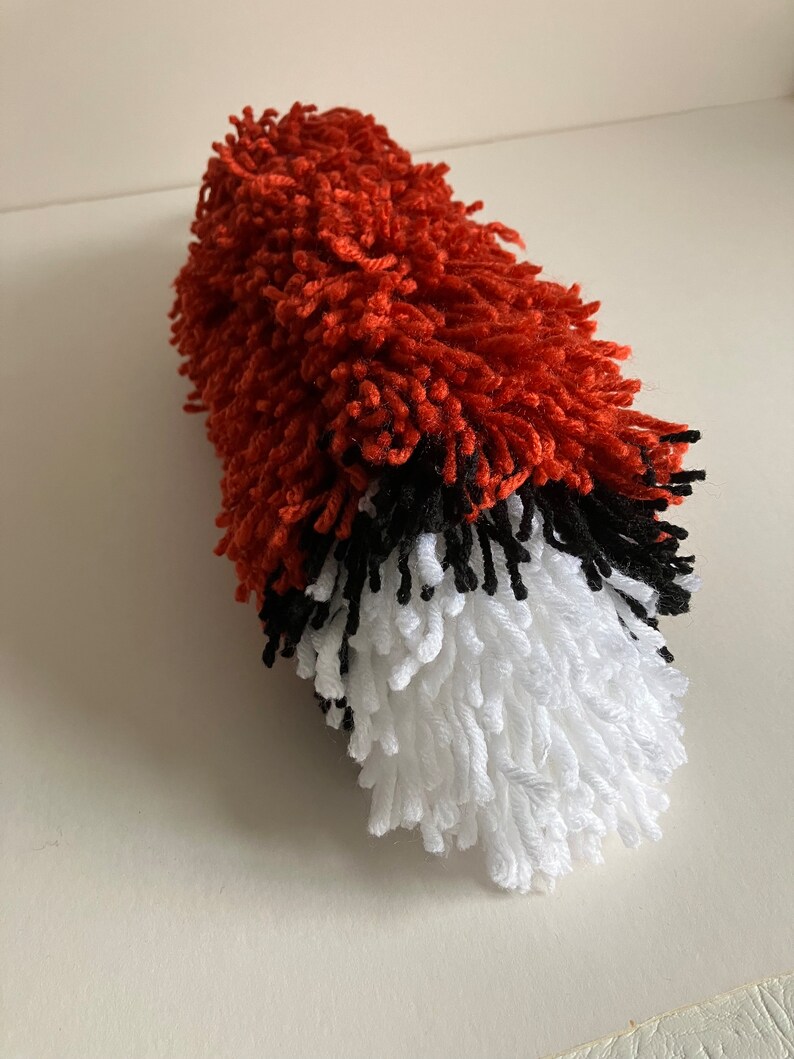 Clip-on Fox Tail Made of Fox Red, Black and Pure White Wool image 9