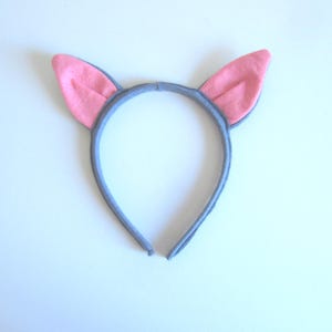 Cat Eared Hairband Made of Grey Felt Suitable for Children and Adults Costume Accessory