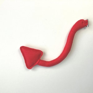 Cola de diablo para bebé con clip, hecha de fieltro rojo, adecuada para niños, bebés y niños pequeños.